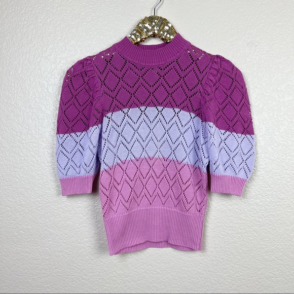 BCBGeneration • Bonnie Striped Short Sleeve Sweater - Picture 2 of 16